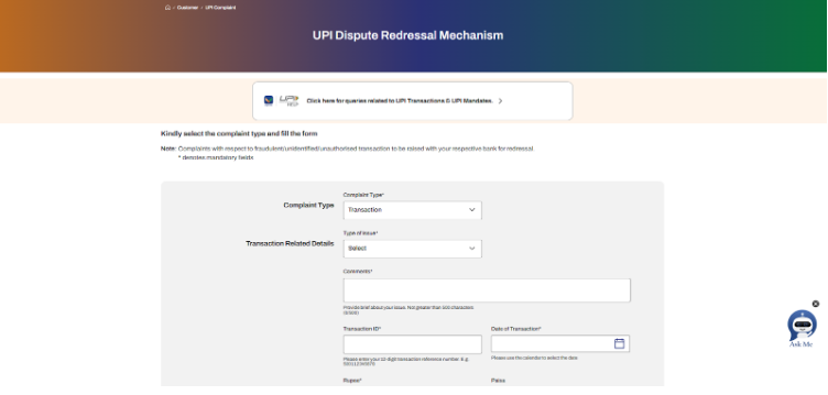 Failed UPI Transaction Report On NPCI