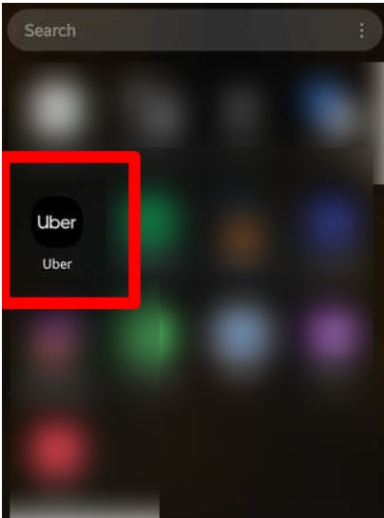 Uber App on phone