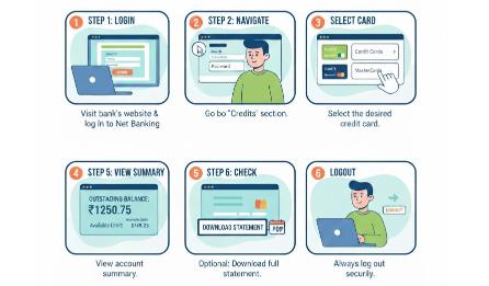 Check credit card balance with Net banking