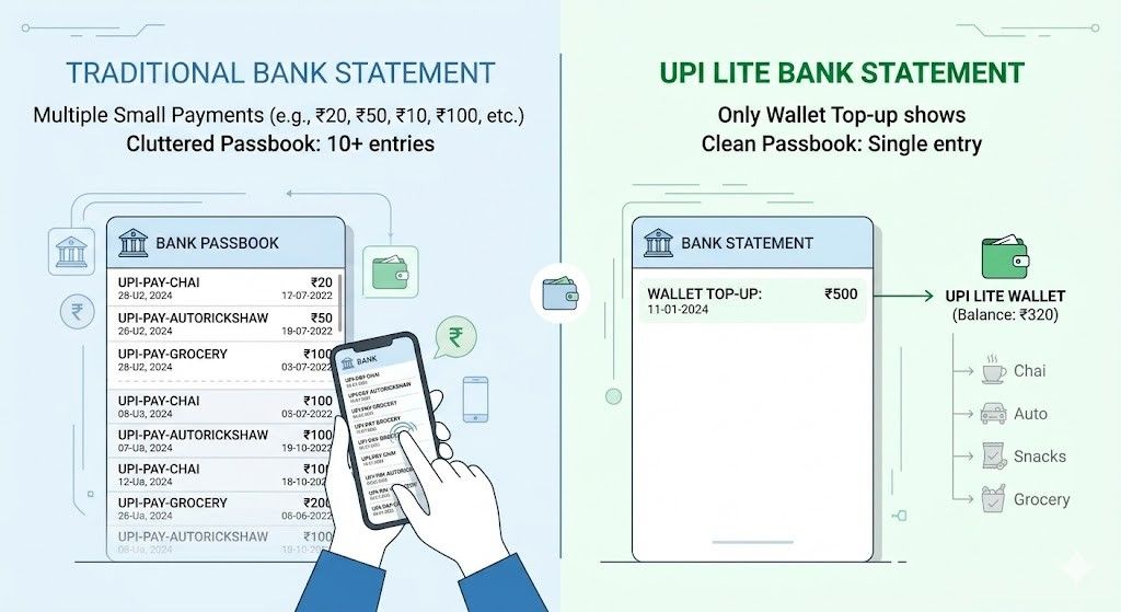 How UPI Lite Changes Your Bank Statement