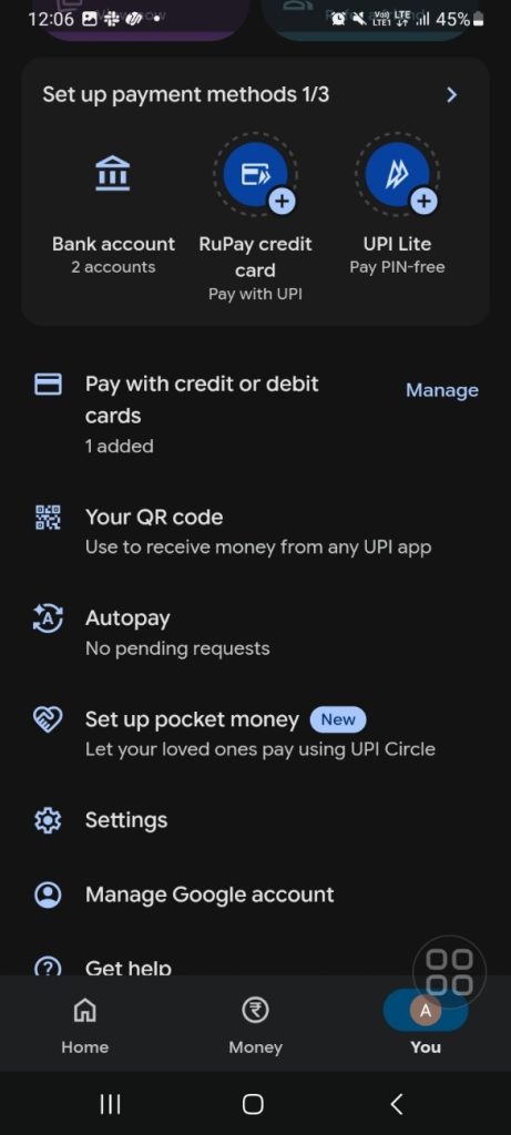 Click on the Autopay option Click on the Autopay option