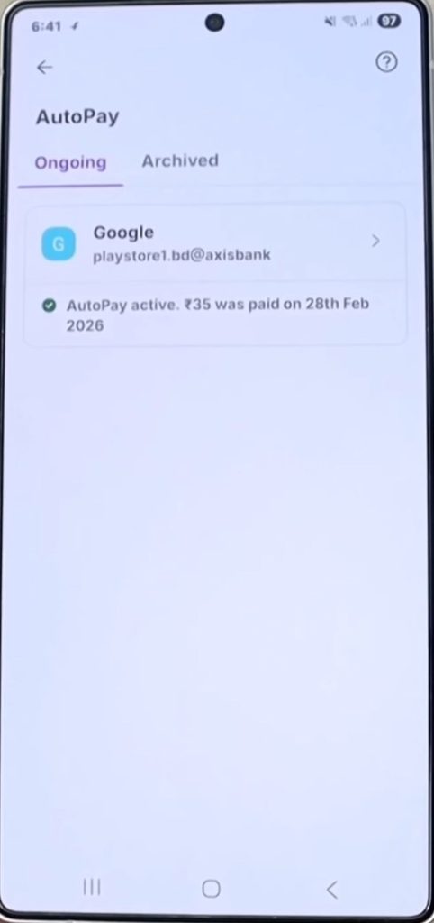 Select the active AutoPay subscription you want to cancel Select the active AutoPay subscription you want to cancel
