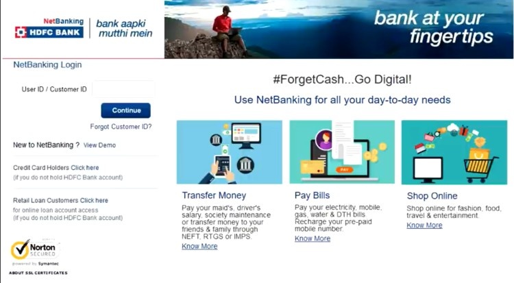 Log in to your bank's net banking portal Log in to your bank's net banking portal