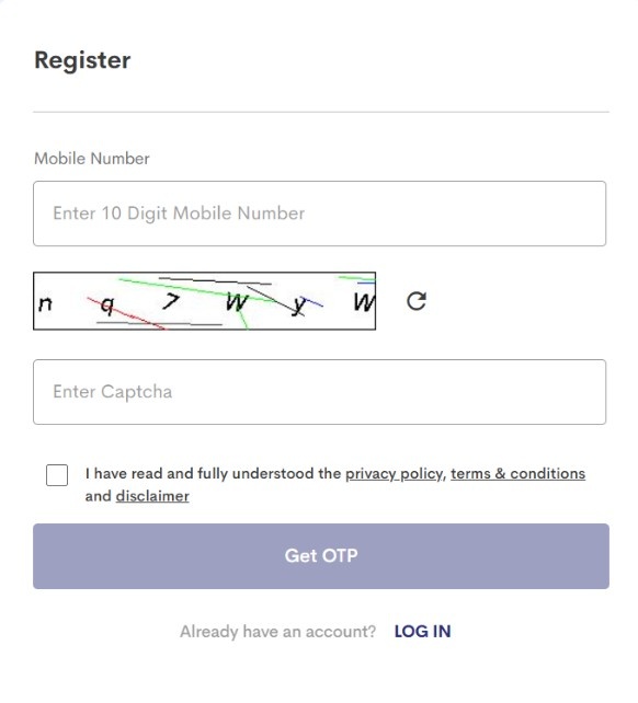 Register with mobile number Register with mobile number