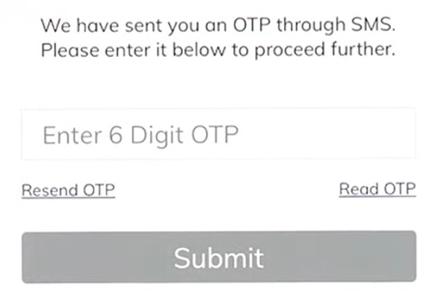 Verify your identity through the OTP Verify your identity through the OTP