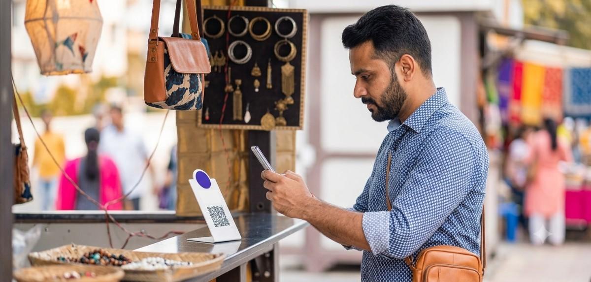A person using UPI app A person using UPI app