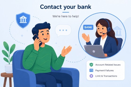 Contact your bank Contact your bank