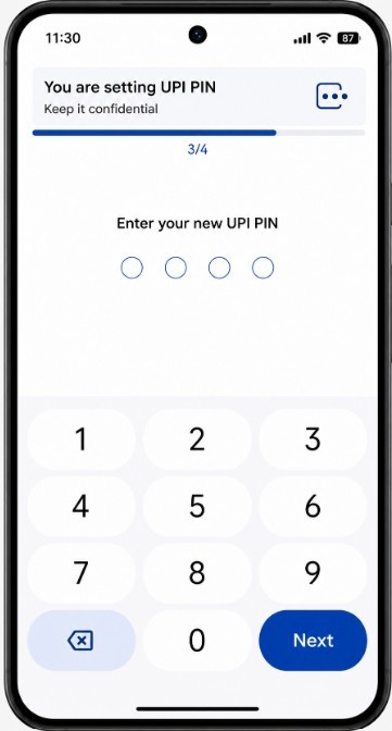 Create a 4 or 6-digit UPI PIN