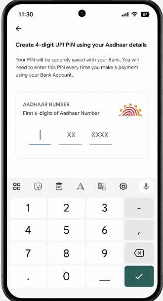 Enter first six digits of Aadhaar number