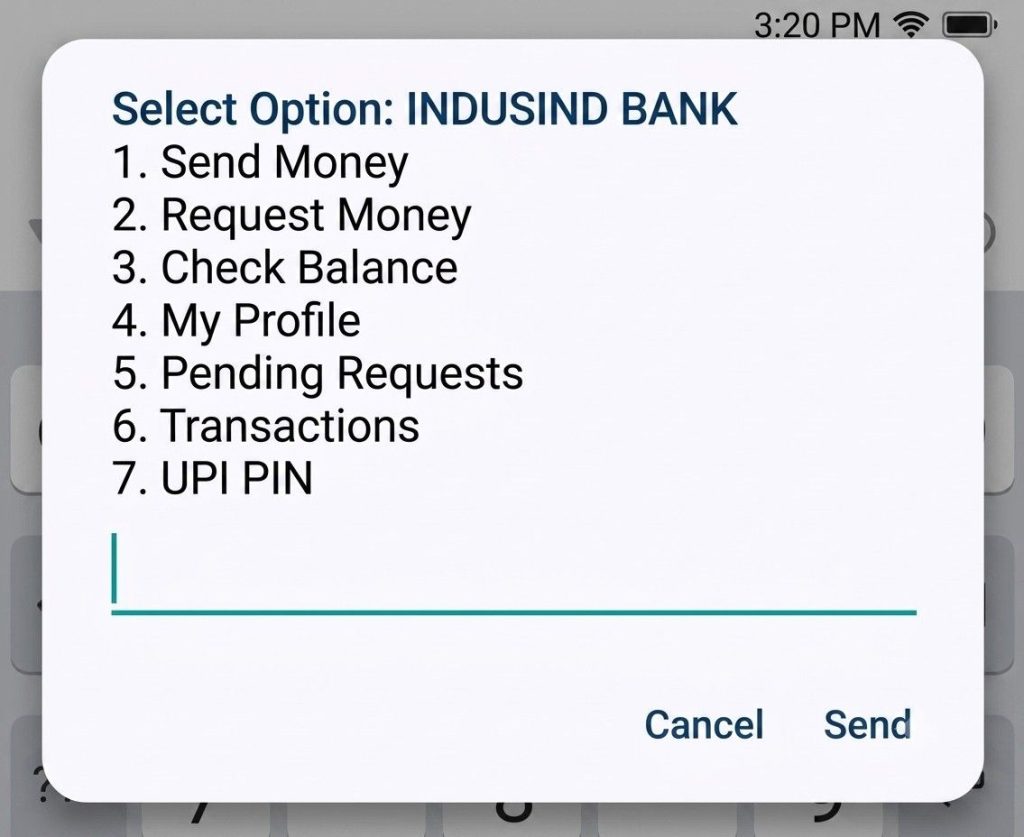 Select the “send money” option Select the “send money” option