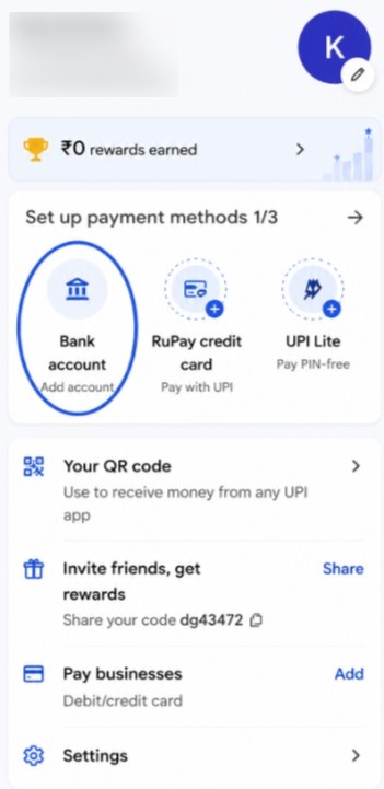 Tap Bank account